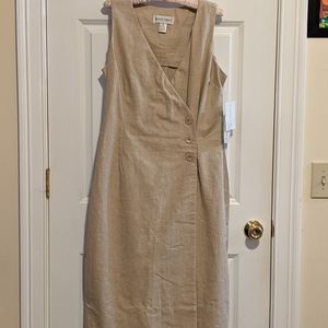 Bestys Things Women's  Beige Linen Maxi  Dress Size 13/14
